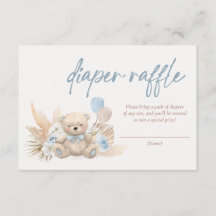 Raffle Chá de fraldas Azul do Urso Negra