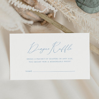 Cartão De Informações Raffle Chá de fraldas Azul Dusty Whimsic