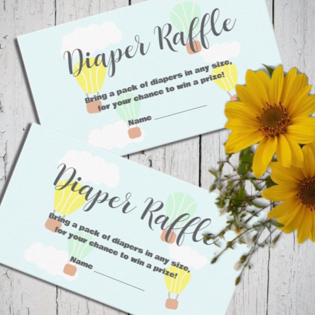 Cartão De Informações Raffle Chá de fraldas Balão de Ar Quente (Criador carregado)