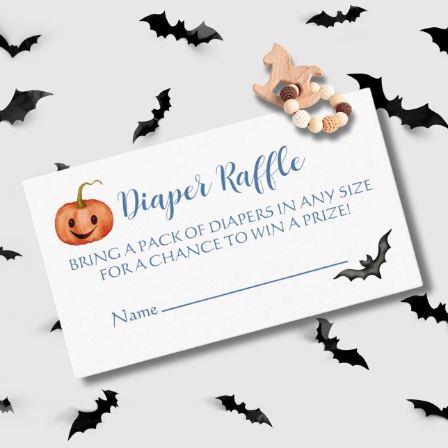 Cartão De Informações Raffle Chá de fraldas Bonito do Halloween (Criador carregado)
