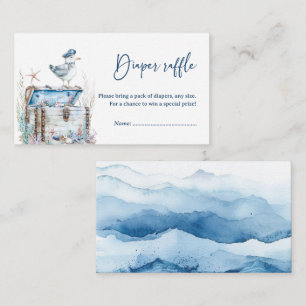 Cartão De Informações Raffle Chá de fraldas de Ahoy Náutica Cute