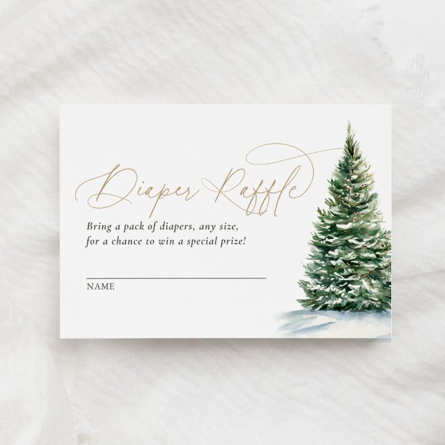 Cartão De Informações Raffle Chá de fraldas de Árvore de Natal (Criador carregado)