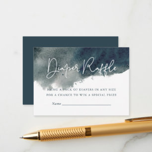 Cartão De Informações Raffle Chá de fraldas de Lixeira Indigo