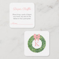 Raffle Chá de fraldas de Monograma Verde Rosa