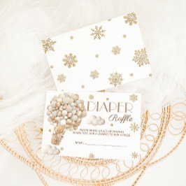 Cartão De Informações Raffle Chá de fraldas do Urso Inverno