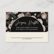 Raffle Chá de fraldas Floral Dark Vintage