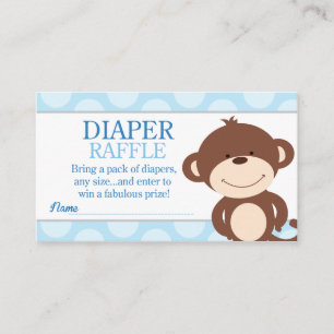 Cartão De Informações Raffle Chá de fraldas Fralda de Macaco Bonito