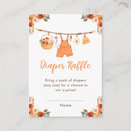 Cartão De Informações Raffle Chá de fraldas Fralda de Roupas de Outono