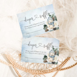 Cartão De Informações Raffle Chá de fraldas Polar de inverno