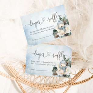 Cartão De Informações Raffle Chá de fraldas Polar de inverno