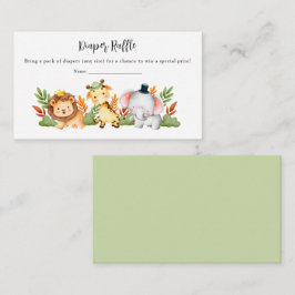 Cartão De Informações Raffle Chá de fraldas Safari Selgle Animal