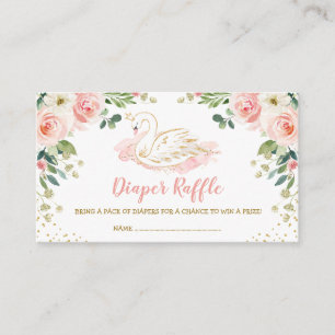Cartão De Informações Raffle chique da princesa Cora Ouro Floral Fralda