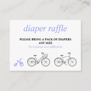 Cartão De Informações Raffle da Fralda da Bicicleta Periwinkle