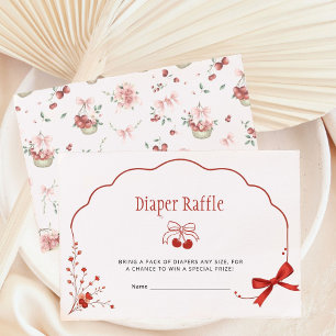 Cartão De Informações Raffle da Fralda de Cherry Arco rosa
