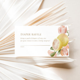 Cartão De Informações Raffle da Fralda de Verão de Limonada Rosa Moderna