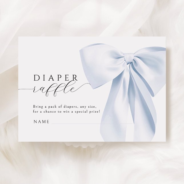 Cartão De Informações Raffle da Fralda do Chá de fraldas azul (Criador carregado)