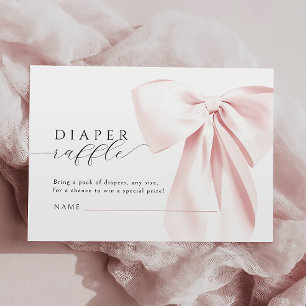 Cartão De Informações Raffle da Fralda do Chá de fraldas rosa