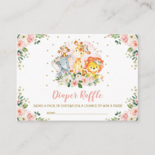 Cartão De Informações Raffle da fralda dos animais selvagens de safari