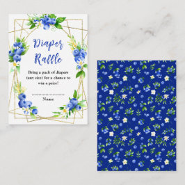 Cartão De Informações Raffle da Fralda Floral de Blueberry