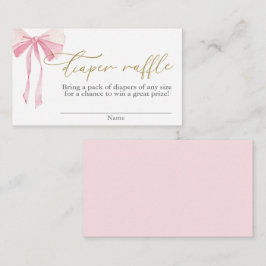 Cartão De Informações Raffle de Fralda Chá de fraldas rosa