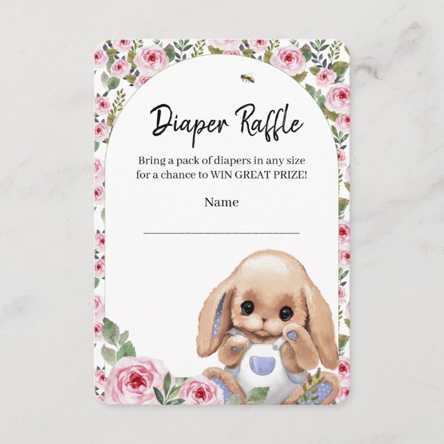 Cartão De Informações Raffle de Fralda da placa de gabinete (Frente)