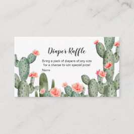 Cartão De Informações Raffle de Fralda de Aquarela Suculta