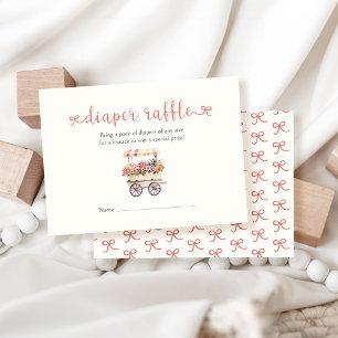 Cartão De Informações Raffle de Fralda de Chá de fraldas crescido localm