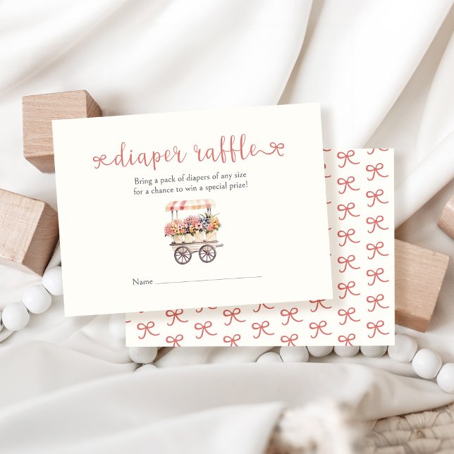 Cartão De Informações Raffle de Fralda de Chá de fraldas crescido localm (Criador carregado)