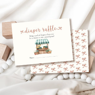 Cartão De Informações Raffle de Fralda de Chá de fraldas crescido localm