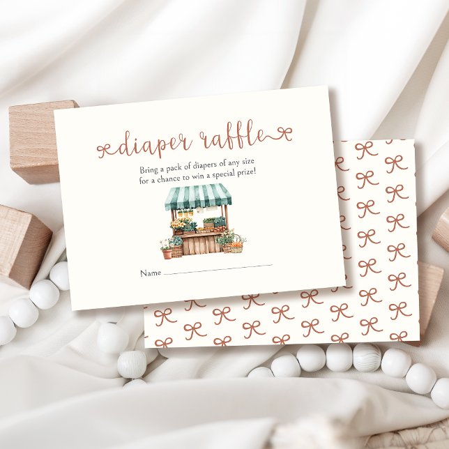Cartão De Informações Raffle de Fralda de Chá de fraldas crescido localm (Criador carregado)