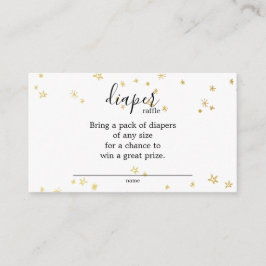 Cartão De Informações Raffle de Fralda de Chá de fraldas de Estrela Dour
