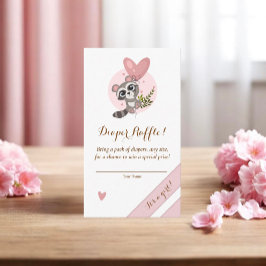 Cartão De Informações Raffle de Fralda de guaxinim-córnea