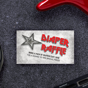 Cartão De Informações Raffle de Fralda de nascer de Rock