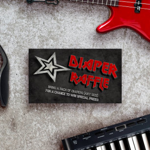 Cartão De Informações Raffle de Fralda de nascer de Rock