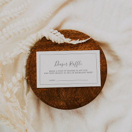 Cartão De Informações Raffle de Fralda de prata minimalista