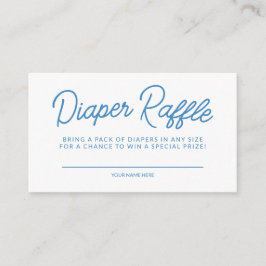 Cartão De Informações Raffle de Fralda de Reprodução Azul Simples