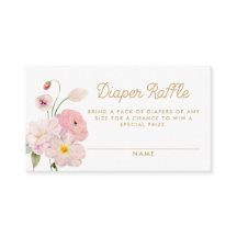 Raffle de Fralda Floral cor-de-rosa Chá de fraldas