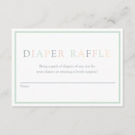 Cartão De Informações Raffle de Fralda Minimalista