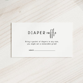 Cartão De Informações Raffle de Fralda Neutro Moderno Simples