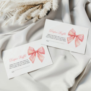 Cartão De Informações Raffle de Fralda rosa-claro