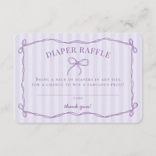 Cartão De Informações Raffle Fralda Arco Coquetel Roxo