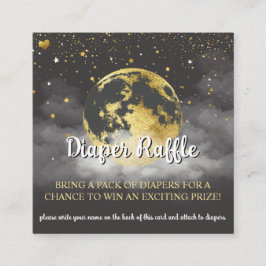Cartão De Informações Raffle Fralda Celestial Preto e Dourado