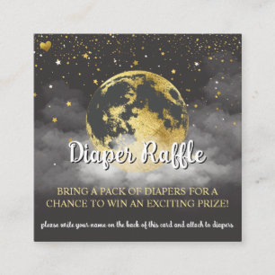 Cartão De Informações Raffle Fralda Celestial Preto e Dourado