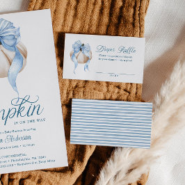 Cartão De Informações Raffle Fralda Chá de fraldas de Abóbora de Arco Az