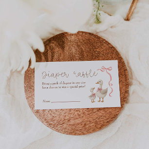 Cartão De Informações Raffle Fralda Chá de fraldas do ganso bobo