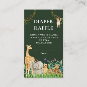 Cartão De Informações Raffle, Fralda da Selva Safari,
