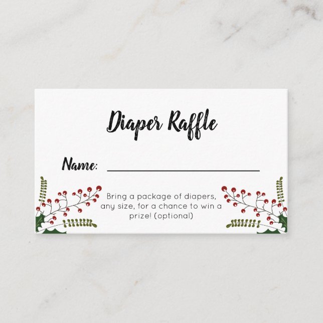 Cartão De Informações Raffle Fralda de inverno (Frente)