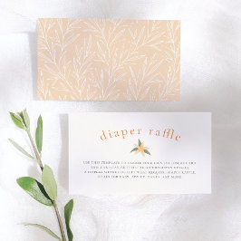 Cartão De Informações Raffle Fralda de Primavera Laranja-Flor