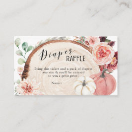 Cartão De Informações Raffle, Fralda de Pumpkin Russo Rosa e Branco