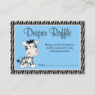 Cartão De Informações Raffle Fralda de Zebra Azul-Cura